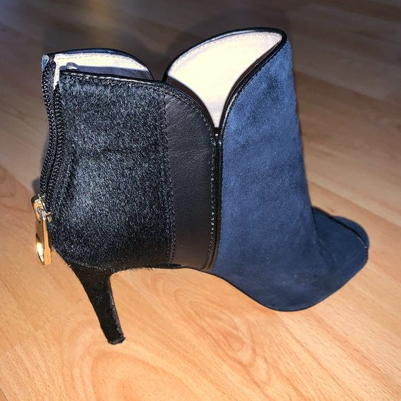Navy blue booties/sandals, heel, size 6.5 - Picture 3 of 11